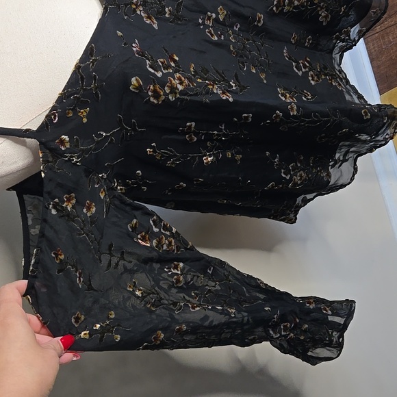 Black Floral Velvet Whimsigoth Camisole LoveSam Romantic Goth Dark Feminine Boho - Picture 3 of 9